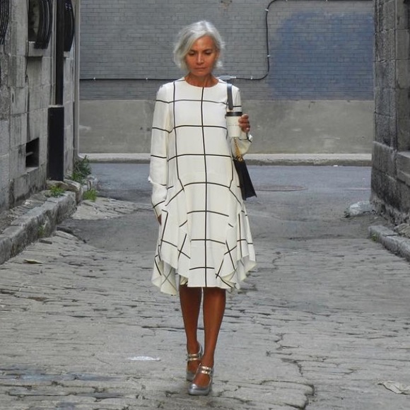 ASOS midi dress in check b/w - Picture 5 of 5